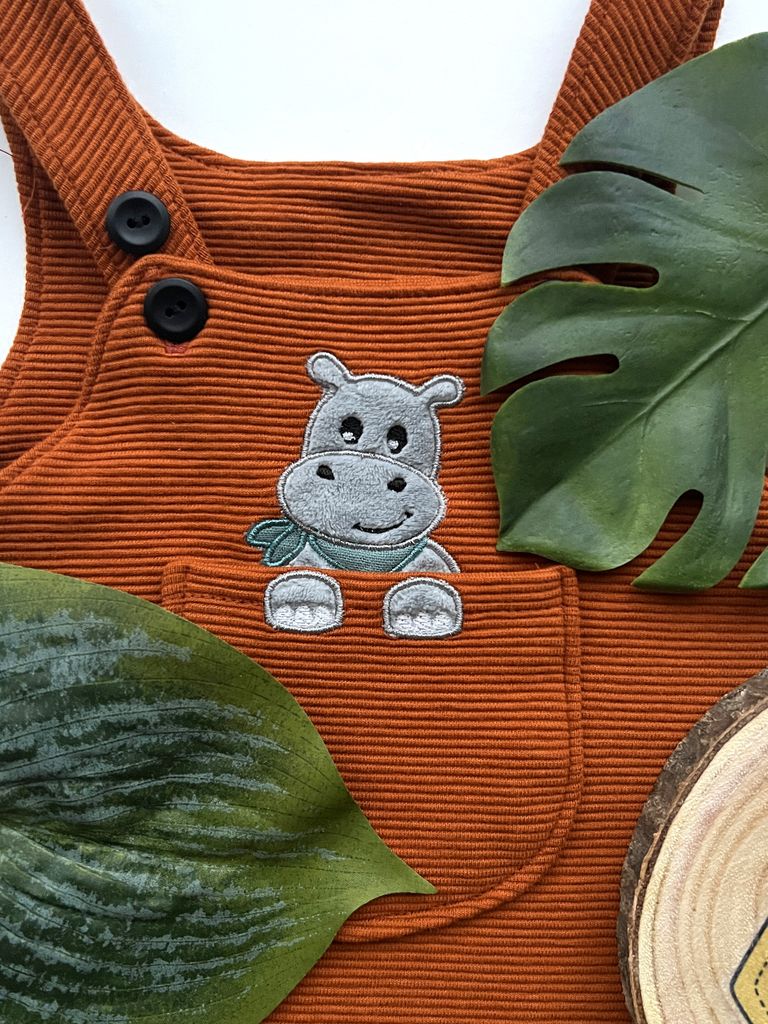 Tierapplikation Nilpferd für Babykleidung Kinderkleidung