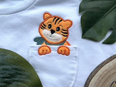 Tiger Tierapplikation für Babykleidung Kinderkleidung