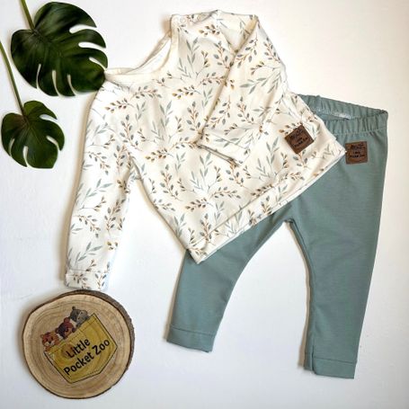 Longsleeve und Leggings in Grün für Babys